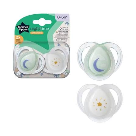 TOMME T Lot de 2 Sucettes CTN 0-6 mois - forme naturelle