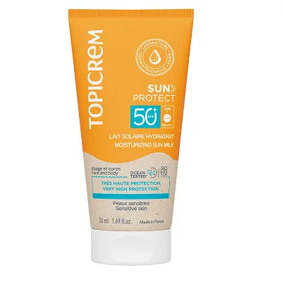 TOPICREM LAIT SOLAIRE HYDRATANT SPF50+ 50ML